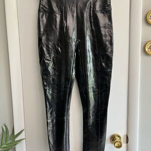 Spanx Faux Leather Liquid High-Waisted Pants Size L